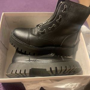 Black combat boots